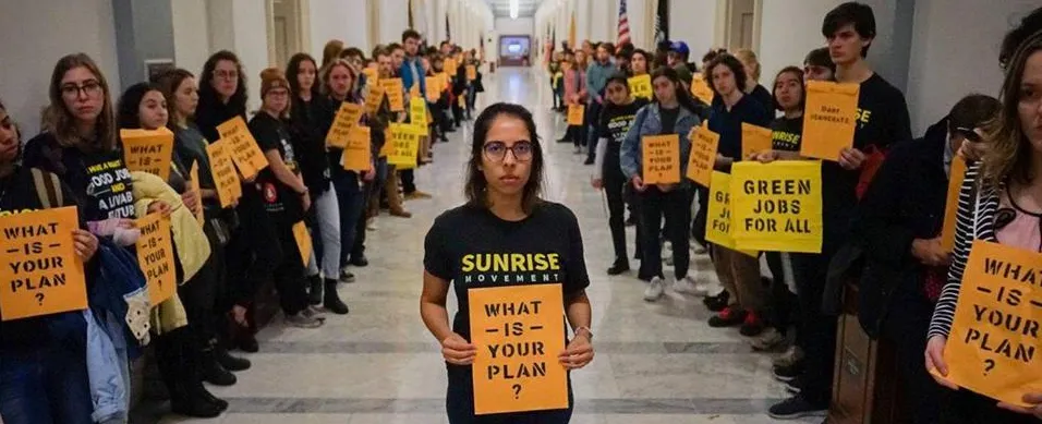 holding sign