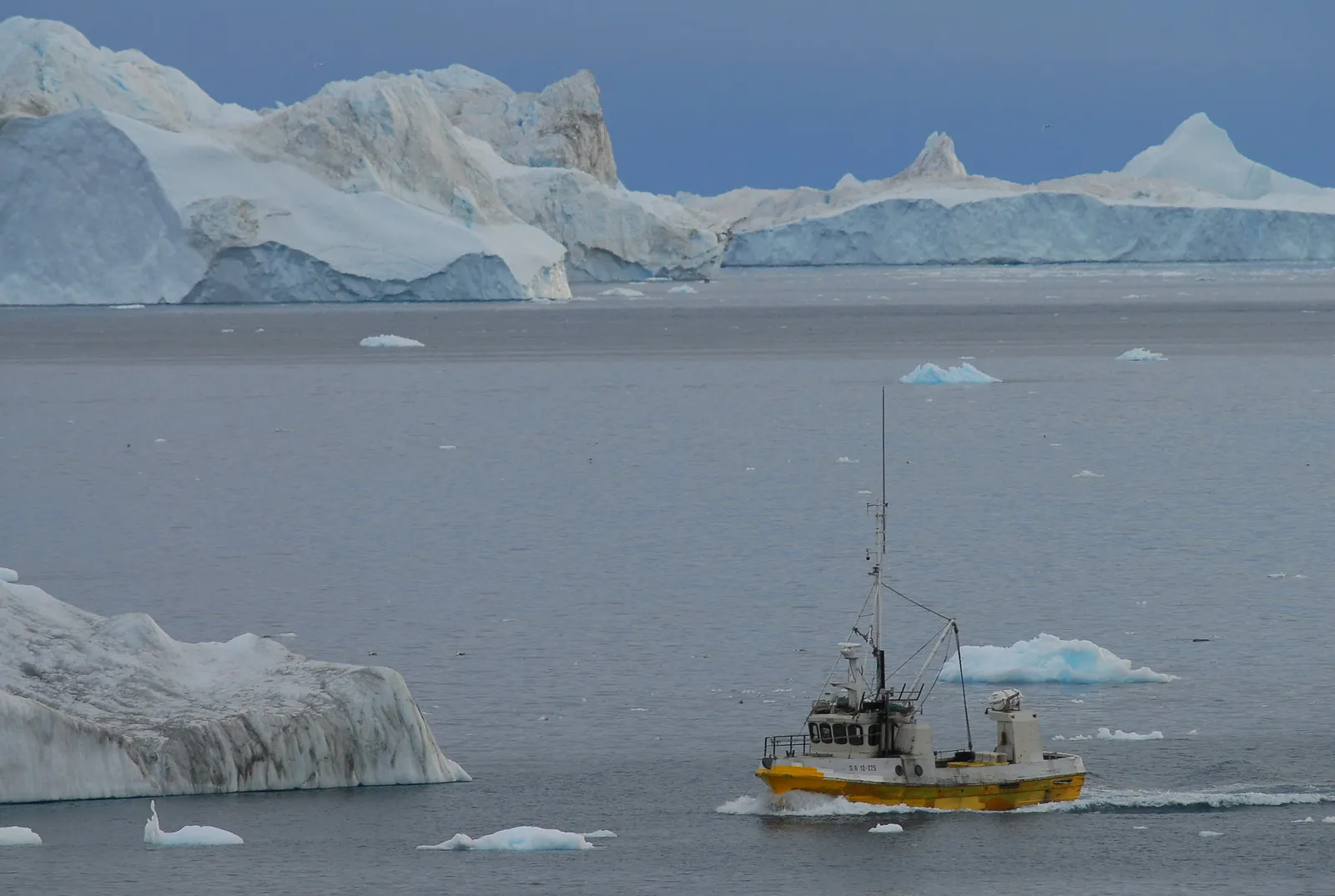 image of icy water and boat