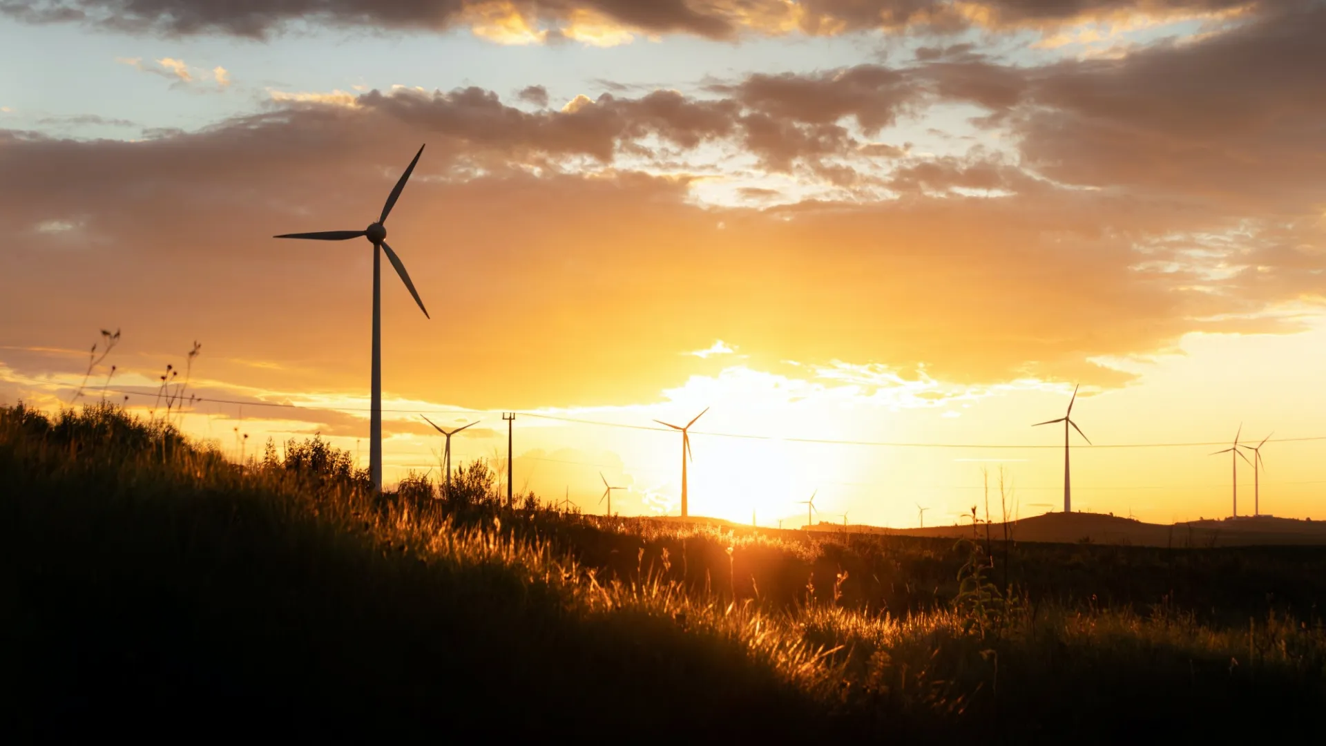 Turbines in Sunset