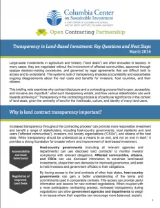 Transparency in Land-Based Investment